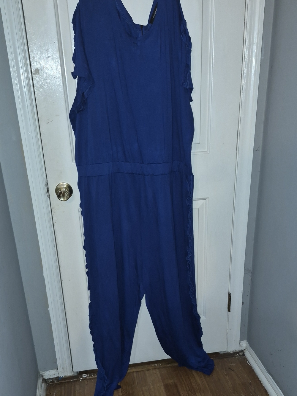 Ashley Stewart Royal Ruffled Romper Size 30/32